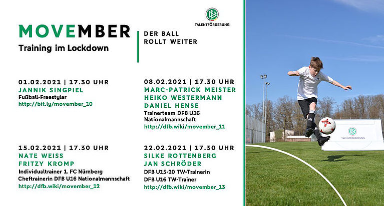 MOVEmber im Februar: Vier Live-Trainings stehen an