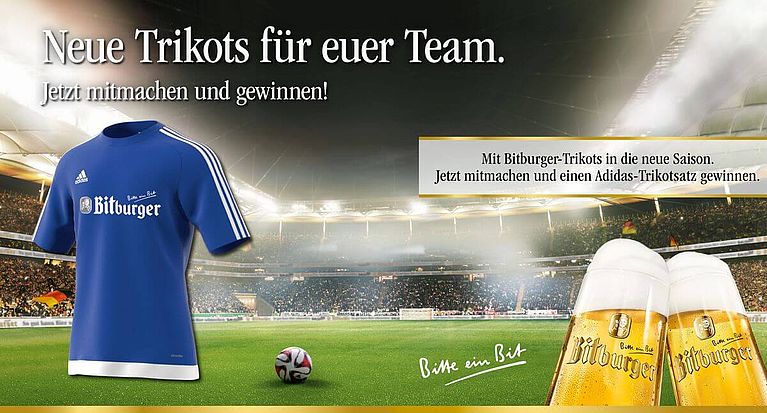 Bitburger Trikotaktion: Adidas-Trikotsatz für Ihr Team gewinnen