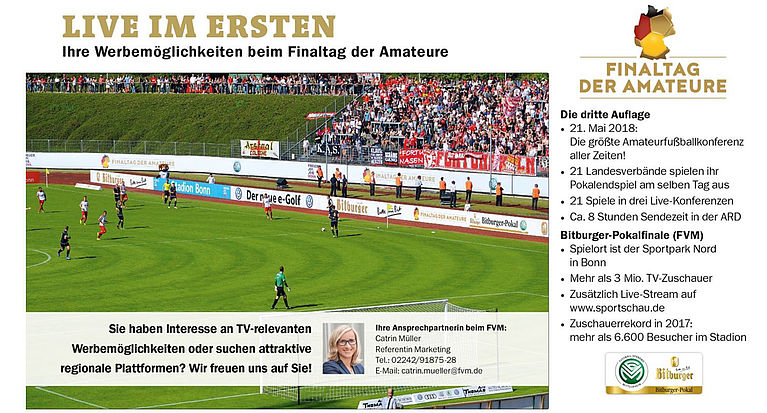 Werbemöglichkeiten beim Finaltag der Amateure 2018